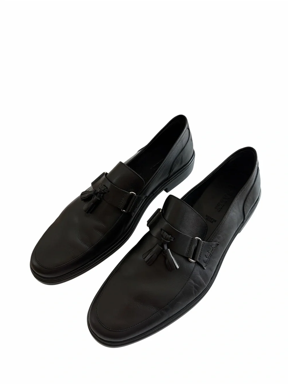Bally Men's Salvan Black Leather Tassel Slip-On Loafers Size 11
